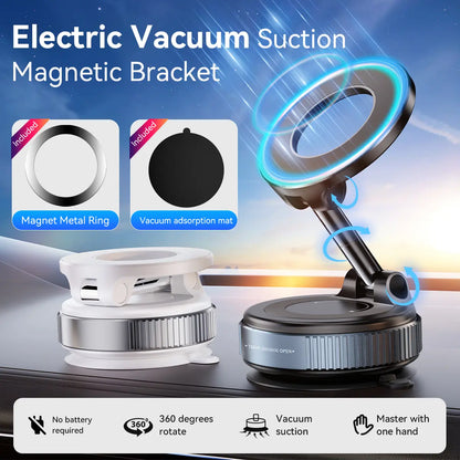 Upgraded Magnetic Phone Holder,Unpowered Version 360° Rotatable Adjustable and Foldable Magnetic & Vacuum Adsorption Car Holder, No Noise for Iphone & Android Summerwins