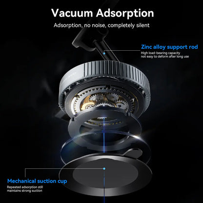 Upgraded Magnetic Phone Holder,Unpowered Version 360° Rotatable Adjustable and Foldable Magnetic & Vacuum Adsorption Car Holder, No Noise for Iphone & Android Summerwins