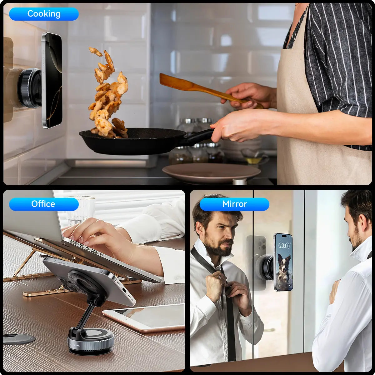 Upgraded Magnetic Phone Holder,Unpowered Version 360° Rotatable Adjustable and Foldable Magnetic & Vacuum Adsorption Car Holder, No Noise for Iphone & Android Summerwins